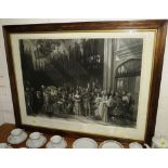 FRAMED AND GLAZED BLACK AND WHITE PICTURE 'THE CHRISTENING OF HIS ROYAL HIGHNESS THE PRINCE OF