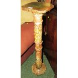 ITALIAN CARVED ALABASTER COLUMN PLANT STAND