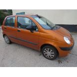 ORANGE DAEWOO MATIZ XTRA, FIVE DOOR HATCHBACK, WH04FSY REGISTERED 21/08/2004, 995CC PETROL ENGINE