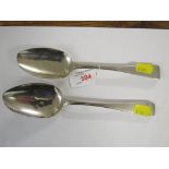 PAIR OF GEORGIAN SILVER TABLE SPOONS, LONDON ASSAY, COMBINED WEIGHT 3.0 OZT