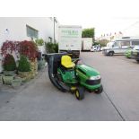 JOHN DEERE 115 AUTOMATIC RIDE ON LAWNMOWER WITH COLLECTION TUBE AND BAGS (INSIDE AUCTION ROOMS ON