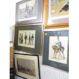 FOUR FRAMED AND GLAZED MILITARY PRINTS