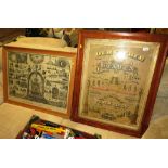 TWO FRAMED AND GLAZED COLOURED ENGRAVINGS - LORDS PRAYER AND MASONIC ICONOGRAPHY