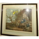 ENGRAVING 'NO XIII SAILORS CONVERSATION', W WARD AFTER G MORLAND, FRAMED AND GLAZED