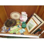 CUPBOARD OF MIXED HOMEWARE INCLUDING ROYAL DECORATIVE JUG, BRETBY VASE, ROYAL NORFOLK SERVING