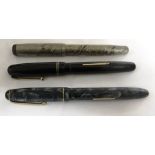 BOOTS BRANDED CHATSWORTH FOUNTAIN PEN, A MENTMORE SUPREME FOUNTAIN PEN WITH MOSAIC CAP AND BARREL