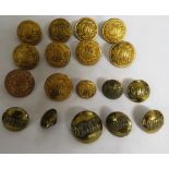 GWR BRASS AND OTHER UNIFORM BUTTONS (ABOUT EIGHTEEN IN ALL)