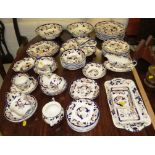 LARGE SELECTION OF MASONS MANDALAY IRON STONE DINNER AND TEA WARE INCLUDING CUPS, SAUCERS, GRAVY