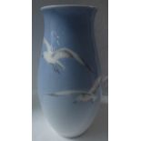 A Bing and Grondahl ovoid vase thought by the vendor to possibly be a prototype, graduated pale blue