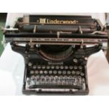 Underwood manual typewriter with cover, made in USA