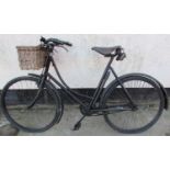 A pre war Vindec (Brown Brothers) three speed gents bike, with loop frame and wicker basket