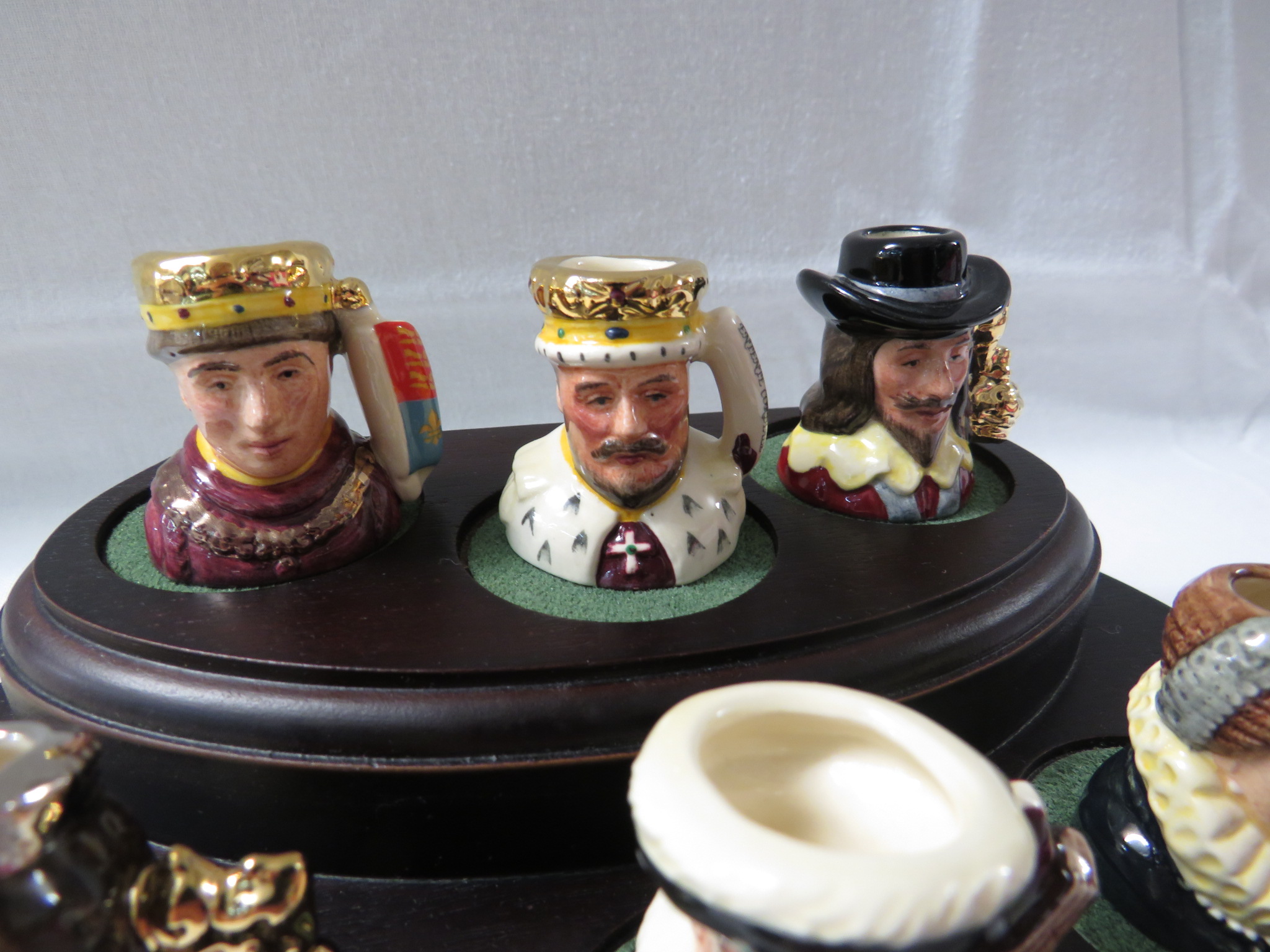 Royal Doulton Kings and Queens of the Realm collection of six hand-made miniature character jugs - Image 2 of 3
