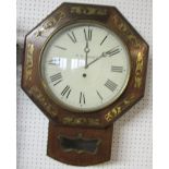 A Victorian circular wall clock with eight day movement by H. H. Dawes and white painted Roman
