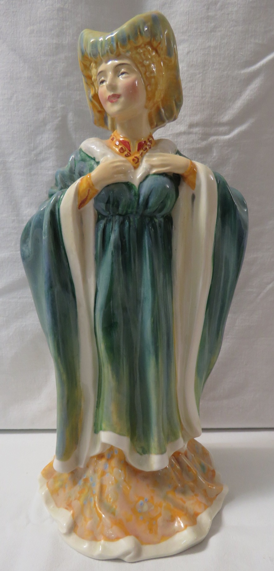 Royal Doulton figure Margaret of Anjou 1430-1482 HN 2012, green factory transfer mark, various