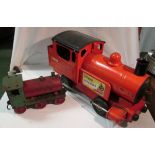 A Vintage Tri-ang tin plate train 'Puff Puff' 73000 and one other small tin plate train