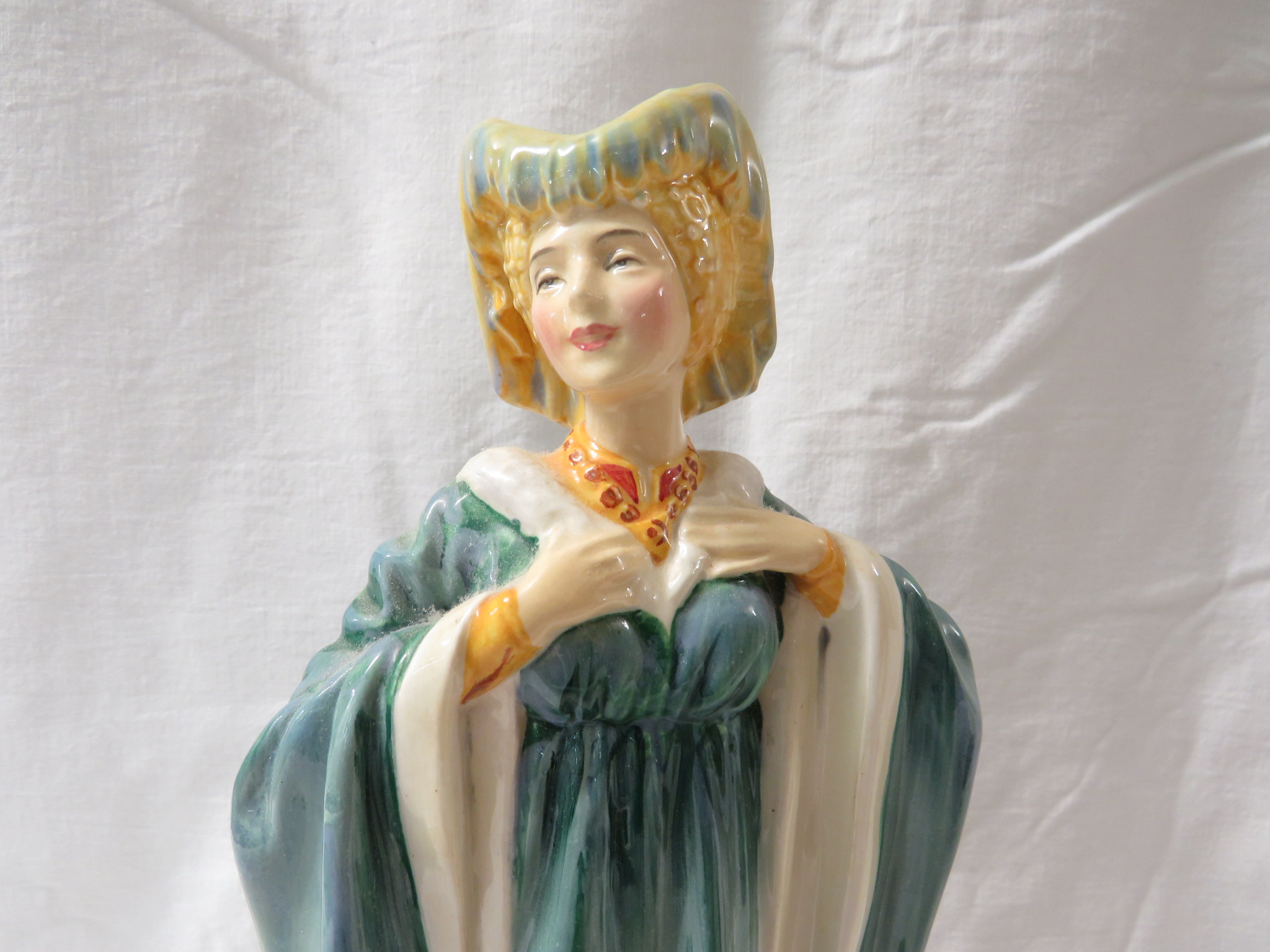 Royal Doulton figure Margaret of Anjou 1430-1482 HN 2012, green factory transfer mark, various - Image 4 of 5