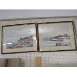 TWO FRAMED AND MOUNTED COLOUR PRINTS AFTER BRIAN HAYES OF COASTAL SCENES