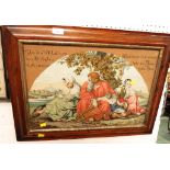 FRAMED AND GLAZED NEEDLEWORK OF RELIGIOUS SCENE