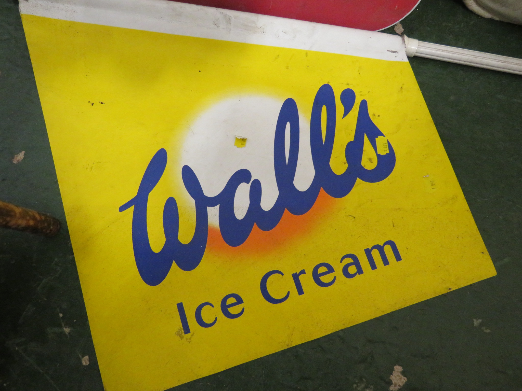 WALLS ICE CREAM ENAMEL SIGN AND FLAG - Image 3 of 3