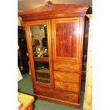 MAHOGANY COMPACTUM WARDROBE WITH MIRRORED DOOR