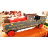 VINTAGE PAINTED WOODEN TRAIN 'BLUEBELL EXPRESS'