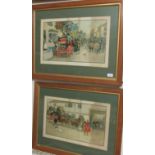 Two colour prints of Dickensian scenes after Albert Ludovici published by Raphael Tuck & Sons - 'The