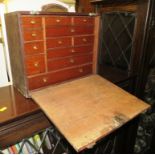 WOODEN SPECIMEN / TOOL CABINET WITH TWELVE INTERNAL DRAWERS