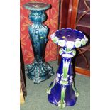 TWO GLAZED CERAMIC PLANT STANDS