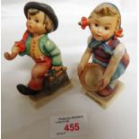 TWO HUMMEL FIGURINES - 'LITTLE HELPER' AND 'MERRY WANDERER'