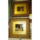 PAIR OF FRAMED AND MOUNTED COLOURED PRINTS OF CHILDREN IN GILT FRAMES - 'NOT QUITE WELL' AND 'THE