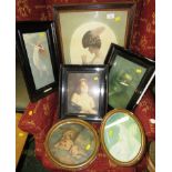 SIX FRAMED PICTURES OF WOMEN