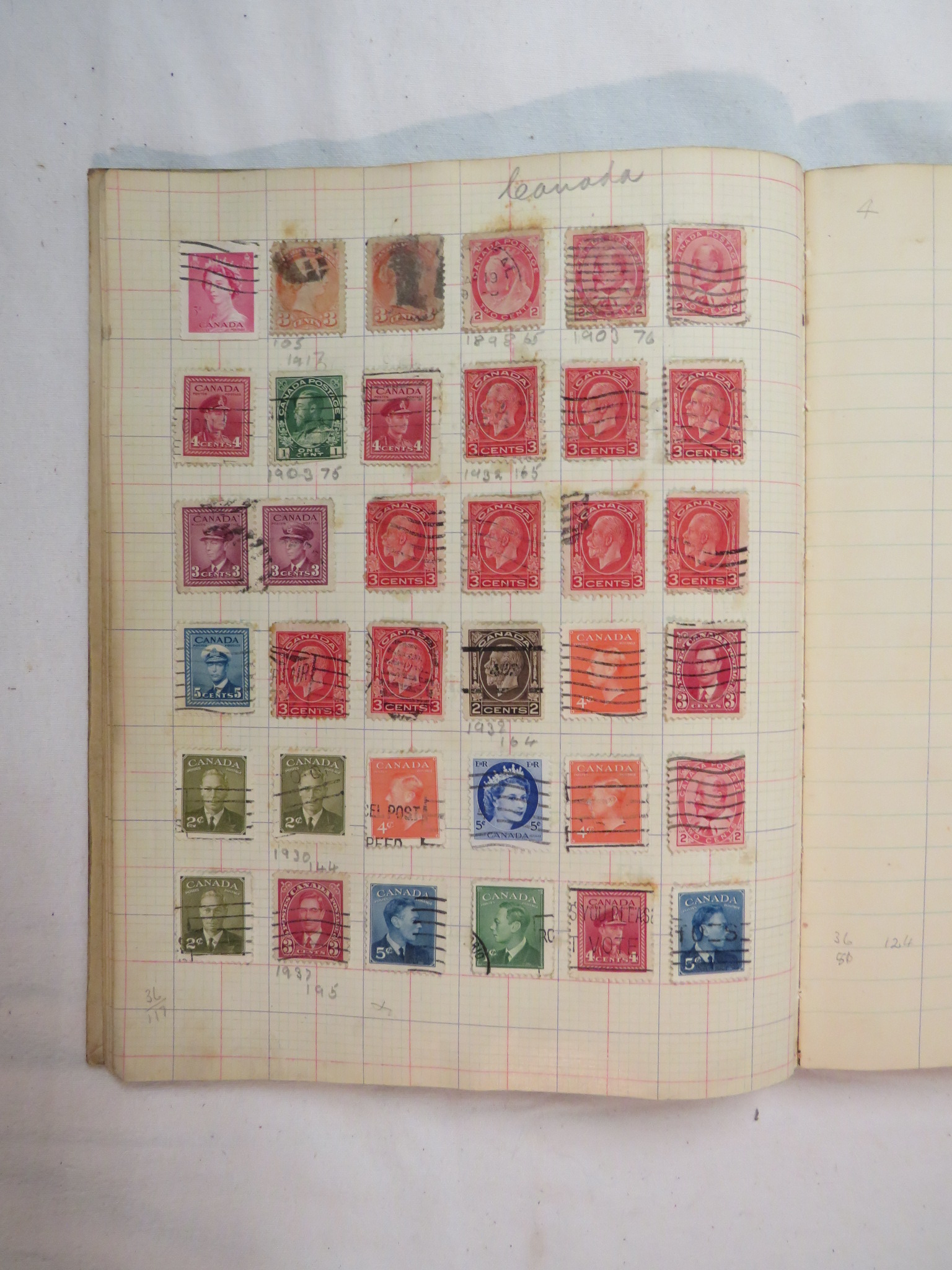 A science exercise book containing used British and foreign stamps including United States, - Image 4 of 4