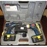 CASED RYOBI CORDLESS DRILL TWIN PACK