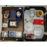 A mixed collection of items to include boxed Wedgwod Clio trinket boxes in the floral pattern,