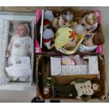 A collection of ceramic pottery dolls (some boxed) (3 trays)