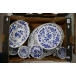 A good collection of Wedgwood blue and white dinnerware to include tureens, open veg bowls, servers,