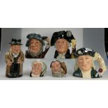 A collection of Royal Doulton character jugs to include Rip Van Winkle D6438 (damaged),