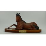 Beswick brown model of Spirit of Peace on wooden base 2916