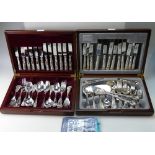 A collection of cased silver-plated cutlery sets from P and B,