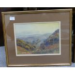 Signed and dates 1901, Watercolour of Haworth Moor West Yorks, overall size 55cm by 45cm.