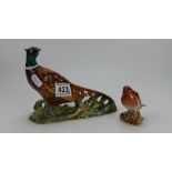 Beswick Pheasant 1226 and Robin 980 (2)