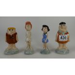 Collection of Wade Flintstone figures consisting of Fred and Wilma Flintstone,