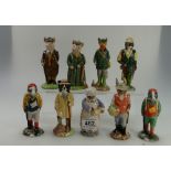 A collection of Beswick English Country Folk to include The Lady Pig ECF 8, Shepherd Sheepdog ECF 5,