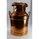 United Dairies large 10 gallon copper milk pail (Modified into a 5 gallon pail) 23cm tall