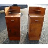 Pair of walnut bedside cabinets (2)