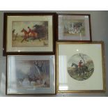 A collection of framed prints of farming scenes (4)