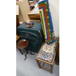 A mixed collection of items to include Antler suitcase, multi coloured carpet runner,