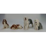 A collection of Royal Doulton dogs to include Old English Sheepdog and pup DA176,