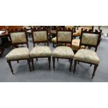 4 matching Edwardian carved walnut dinning chairs (4)