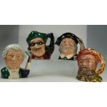 Royal Doulton large character jugs Dick Turpin D6528, Apothecary D6567 (chip to base),